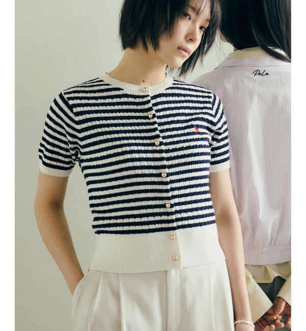 VIS「【POLO BCS】VIS別注クルーネックカーデ」|カーディガン|オフホワイト(15)