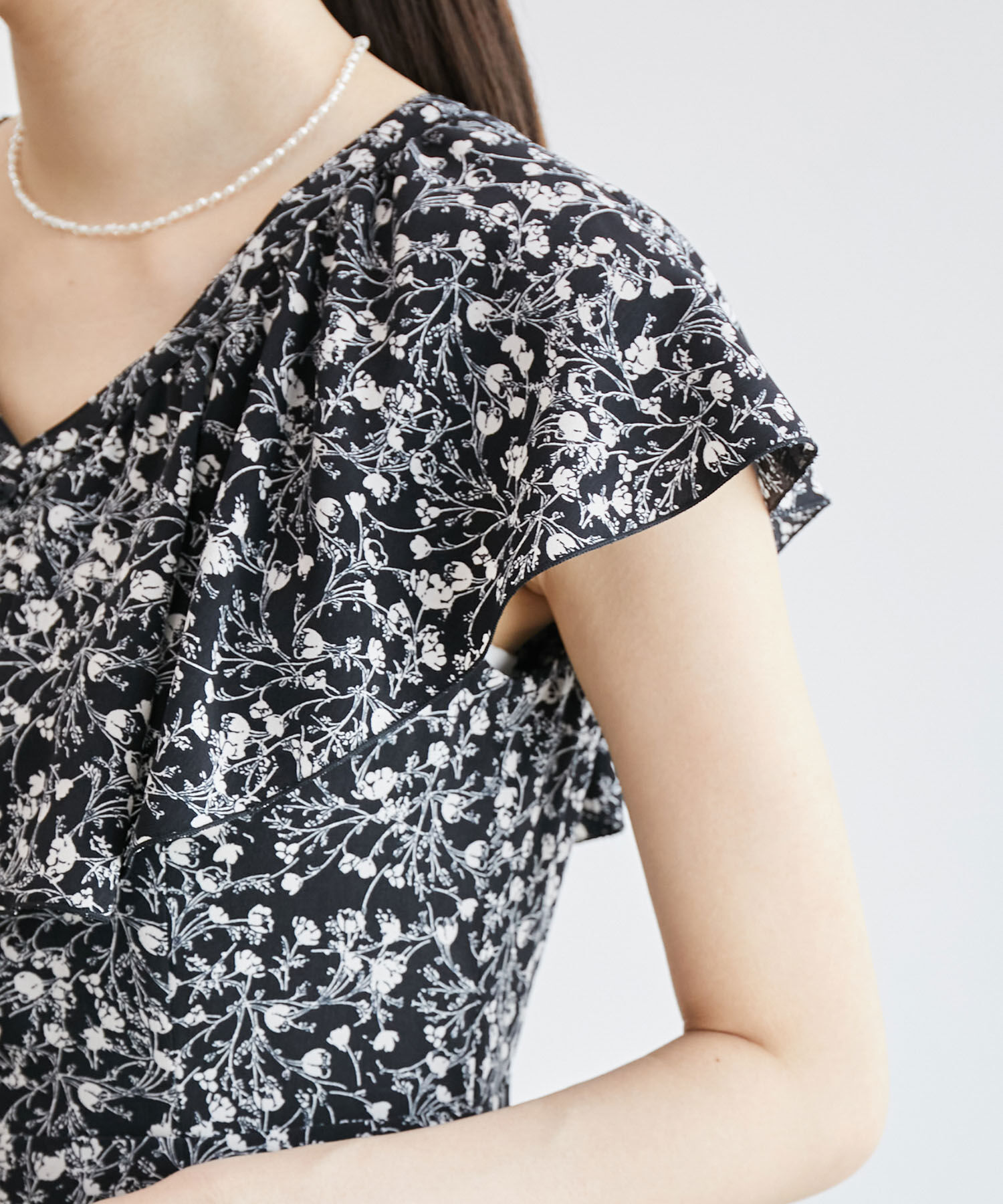 Rope&rsquo;Picnic「フラワープリントラッフルワンピース/リンクコーデ」|ワンピース|