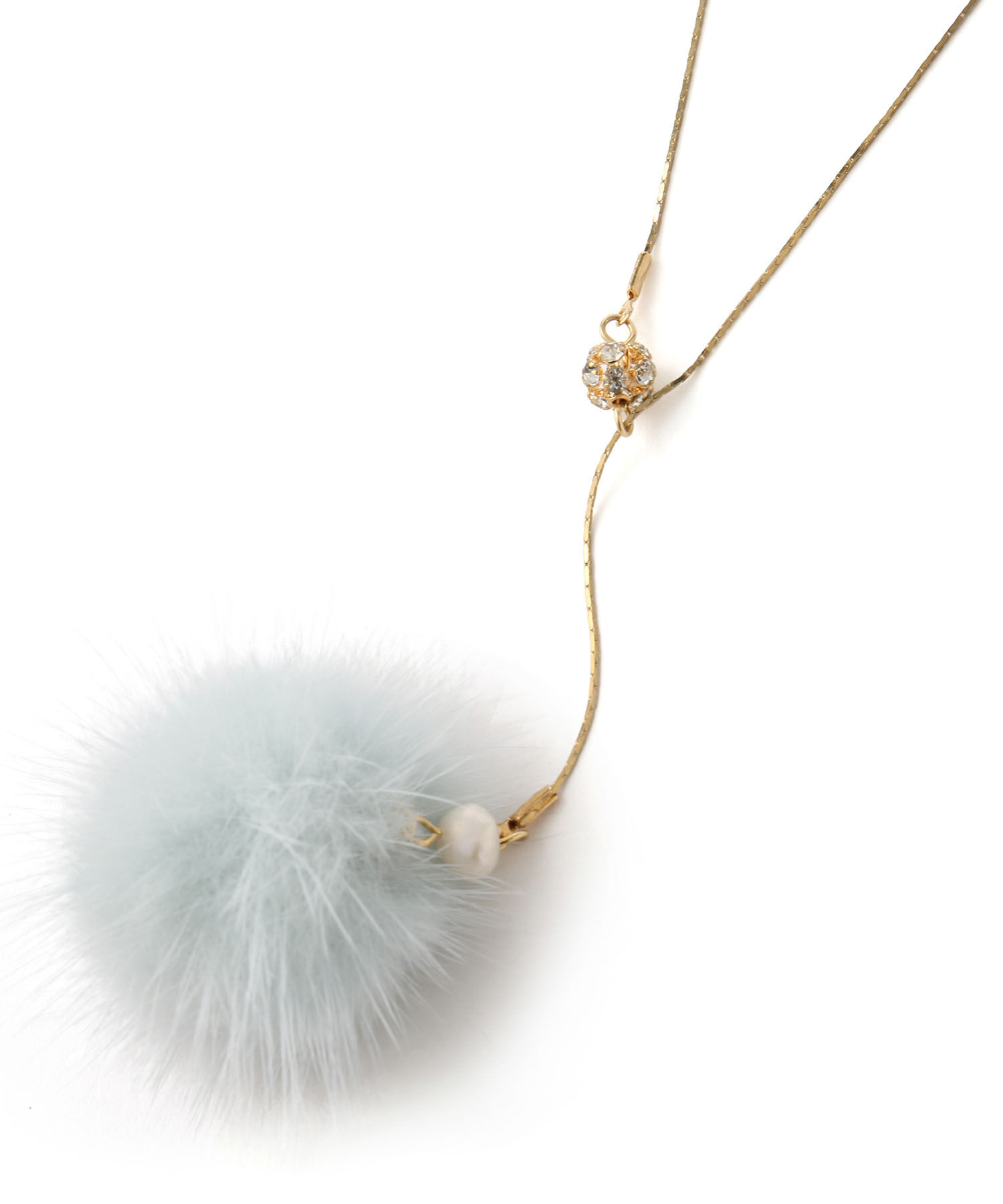 ROPE PICNIC PASSAGE「フラッフィーボール&times;ロンデルラリエットネックレス」|ネックレス|