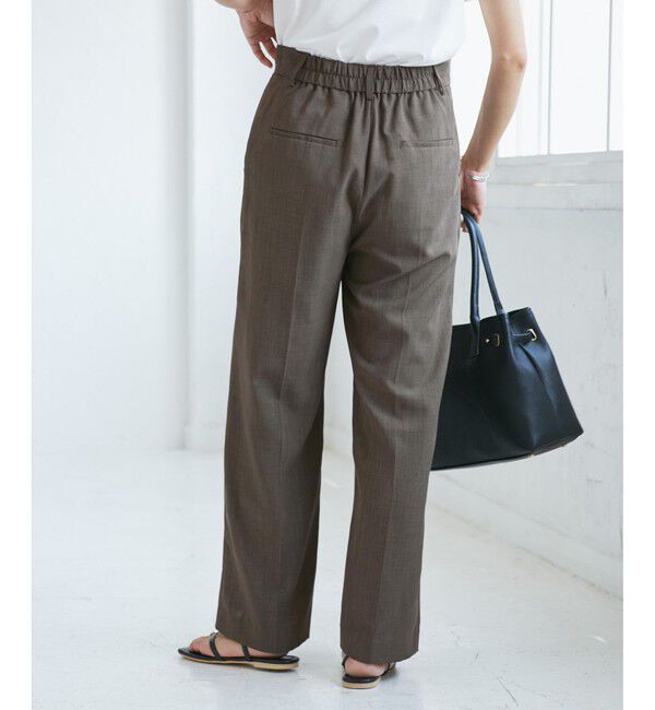 Rope&rsquo;Picnic「【UVカット・速乾】【リネンライク・シリーズ】ピンタックワイドスラックスパンツ/セットアップ対応」|チノ|