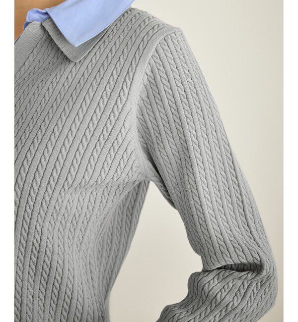 Rope&rsquo;Picnic「ダブルカラーミニケーブルニット」|ニット・セーター|