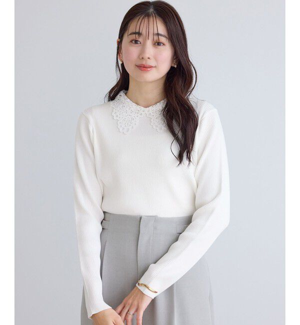 Rope&rsquo;Picnic「レースカラーニット」|ニット・セーター|