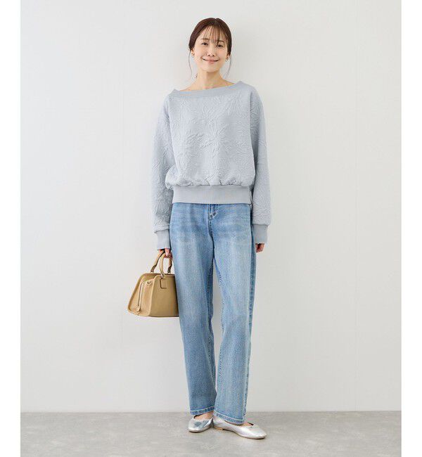 Rope&rsquo;Picnic「2WAYボートネック花柄ふくれジャガードプルオーバー」|スウェット・ジャージ|