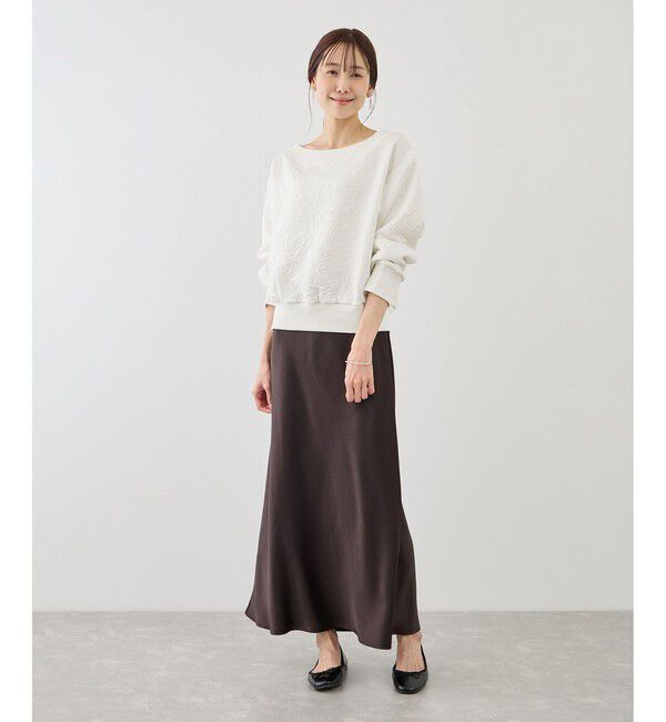 Rope&rsquo;Picnic「2WAYボートネック花柄ふくれジャガードプルオーバー」|スウェット・ジャージ|