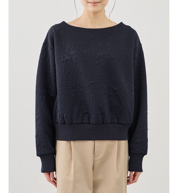 Rope&rsquo;Picnic「2WAYボートネック花柄ふくれジャガードプルオーバー」|スウェット・ジャージ|