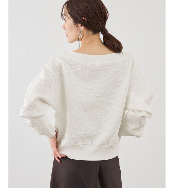 Rope&rsquo;Picnic「2WAYボートネック花柄ふくれジャガードプルオーバー」|スウェット・ジャージ|