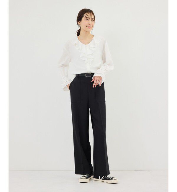 Rope&rsquo;Picnic「ベイカーワイドパンツ/UVカット・防シワ」|チノ|