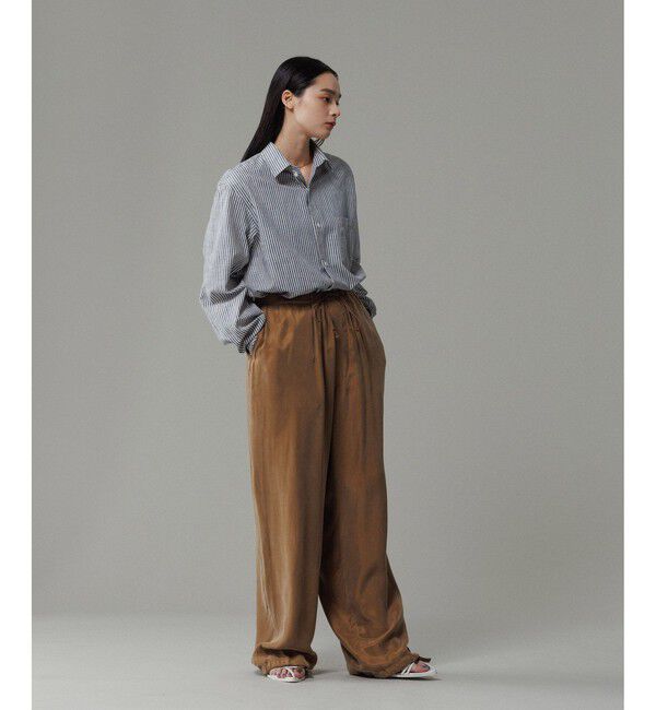 ADAM ET ROPE'「キュプラビスコース ワイドイージーパンツ  / セットアップ対応 」|チノ|