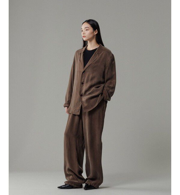 ADAM ET ROPE'「キュプラビスコース ワイドイージーパンツ  / セットアップ対応 」|チノ|