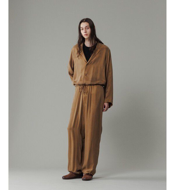 ADAM ET ROPE'「キュプラビスコース ワイドイージーパンツ  / セットアップ対応 」|チノ|