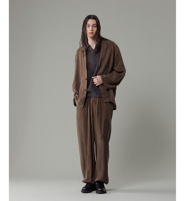 ADAM ET ROPE'「キュプラビスコース ワイドイージーパンツ  / セットアップ対応 」|チノ|