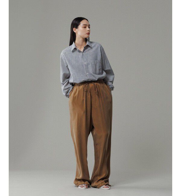 ADAM ET ROPE'「キュプラビスコース ワイドイージーパンツ  / セットアップ対応 」|チノ|