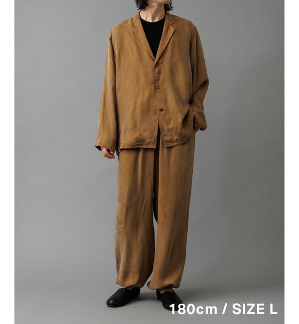 ADAM ET ROPE'「キュプラビスコース ワイドイージーパンツ  / セットアップ対応 」|チノ|