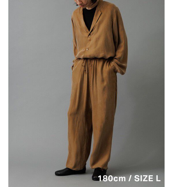 ADAM ET ROPE'「キュプラビスコース ワイドイージーパンツ  / セットアップ対応 」|チノ|