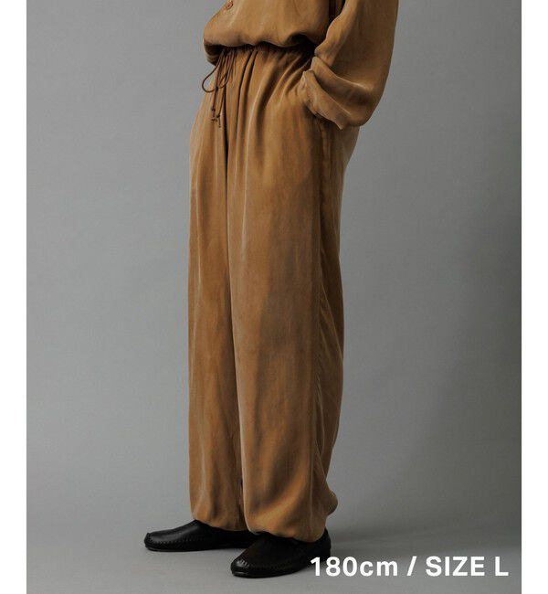 ADAM ET ROPE'「キュプラビスコース ワイドイージーパンツ  / セットアップ対応 」|チノ|