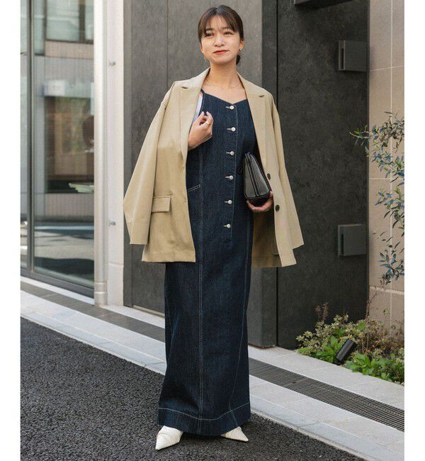 ADAM ET ROPE'「【WEB限定】デニムキャミワンピース」|ワンピース|