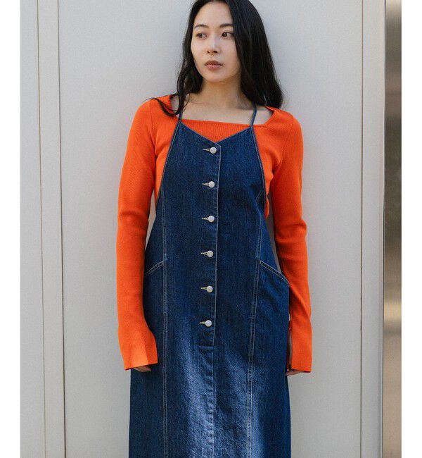 ADAM ET ROPE'「【WEB限定】デニムキャミワンピース」|ワンピース|