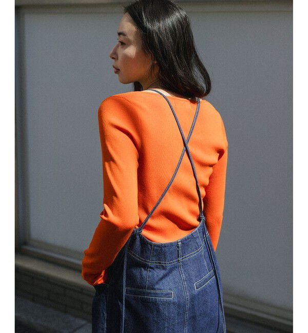 ADAM ET ROPE'「【WEB限定】デニムキャミワンピース」|ワンピース|