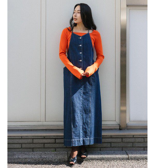 ADAM ET ROPE'「【WEB限定】デニムキャミワンピース」|ワンピース|