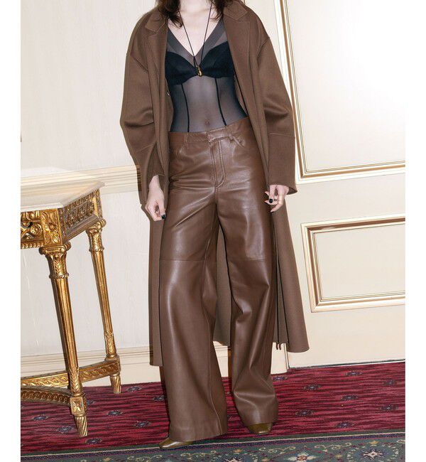 ADAM ET ROPE'「【EMOELLE】レザーパンツ」|チノ|