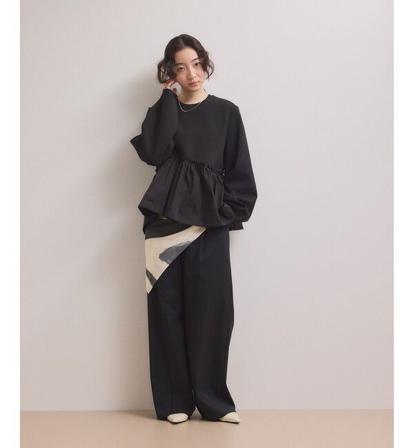 ADAM ET ROPE'「【WEB限定】ペプラムコンビプルオーバー」|Tシャツ・カットソー|