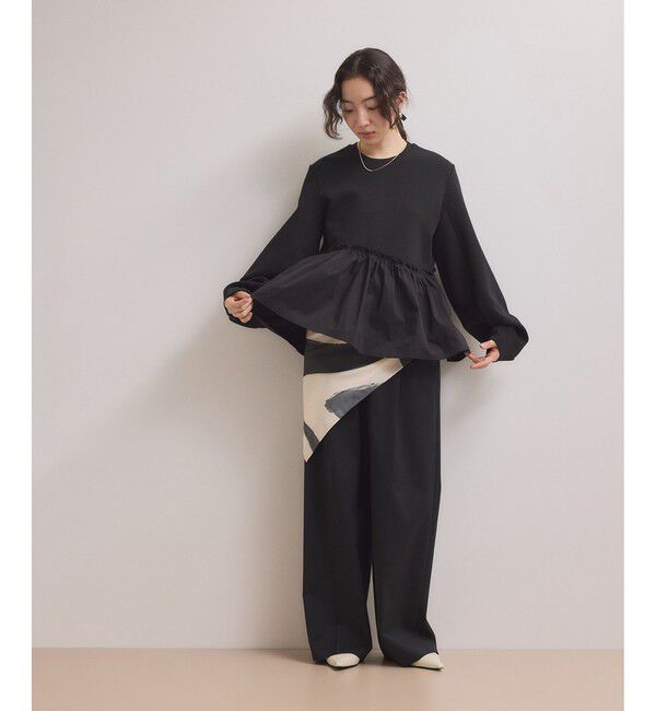 ADAM ET ROPE'「【WEB限定】ペプラムコンビプルオーバー」|Tシャツ・カットソー|