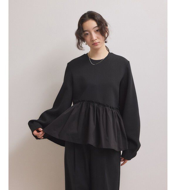 ADAM ET ROPE'「【WEB限定】ペプラムコンビプルオーバー」|Tシャツ・カットソー|