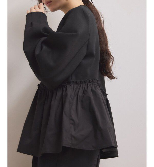 ADAM ET ROPE'「【WEB限定】ペプラムコンビプルオーバー」|Tシャツ・カットソー|