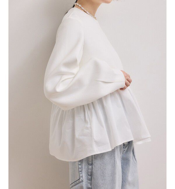 ADAM ET ROPE'「【WEB限定】ペプラムコンビプルオーバー」|Tシャツ・カットソー|