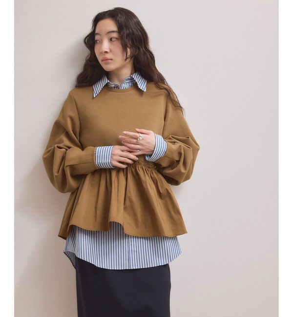 ADAM ET ROPE'「【WEB限定】ペプラムコンビプルオーバー」|Tシャツ・カットソー|