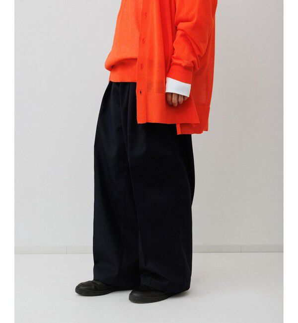 ADAM ET ROPE'「【WEB限定】2タック ワイドルーズ ドカンパンツ / バリエーション バギーパンツ / チノ / ユニセックス」|チノ|ブラック(01)
