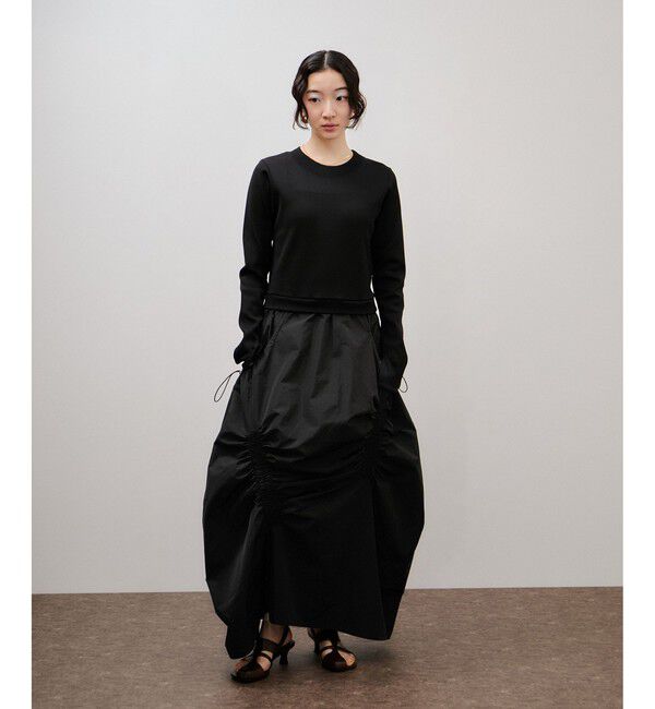 ADAM ET ROPE'「ランダムギャザーコンビワンピース」|ワンピース|