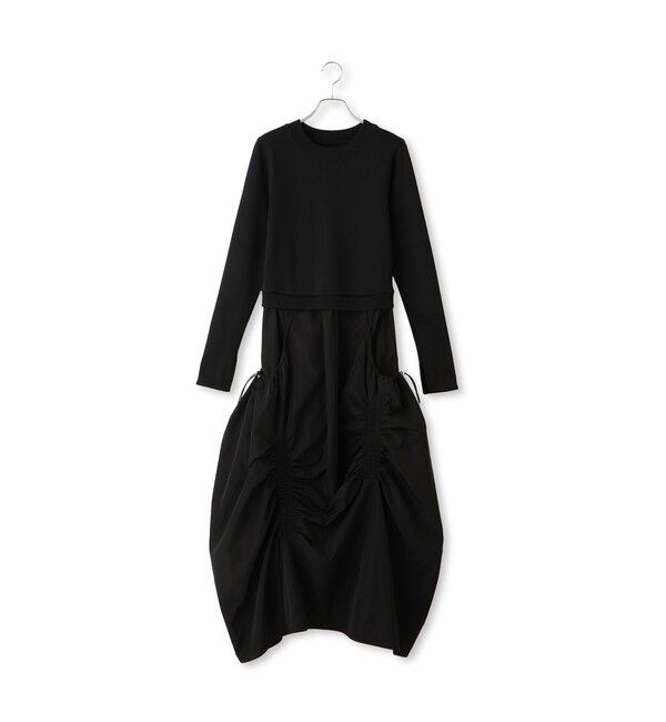 ADAM ET ROPE'「ランダムギャザーコンビワンピース」|ワンピース|