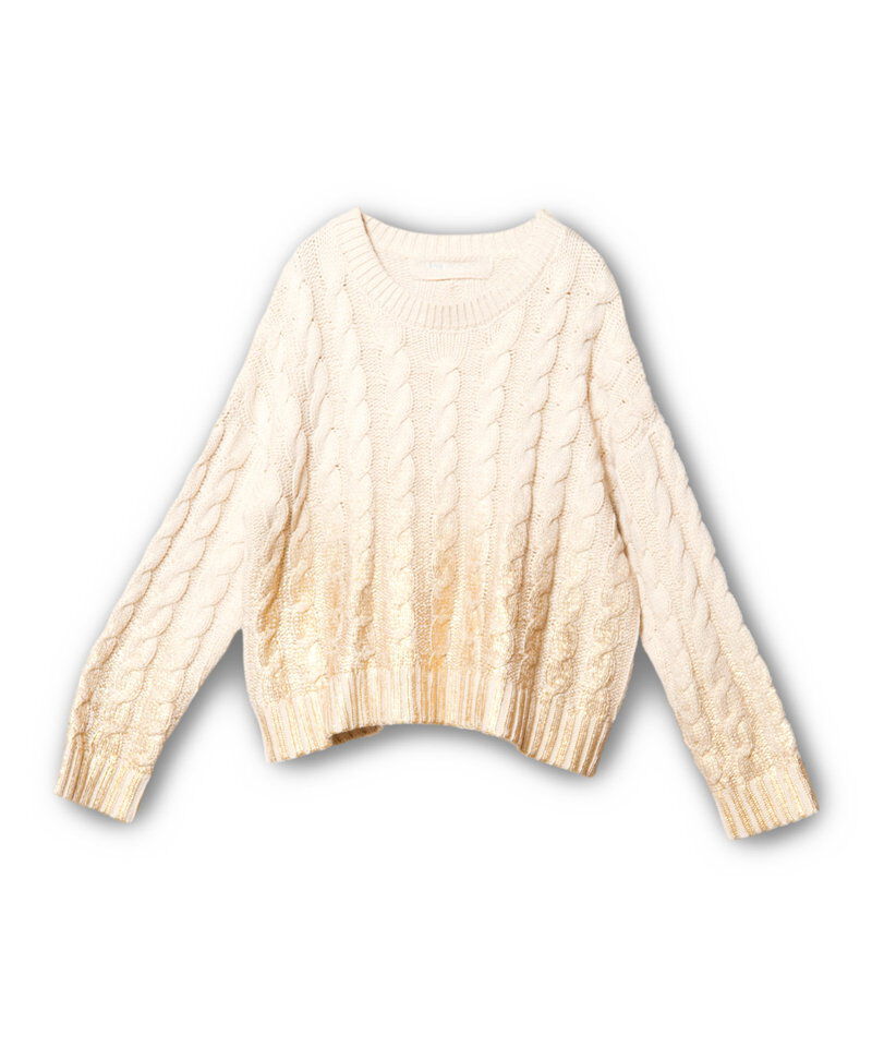  「グラデーションケーブルニットプルオーバー」|ニット・セーター|