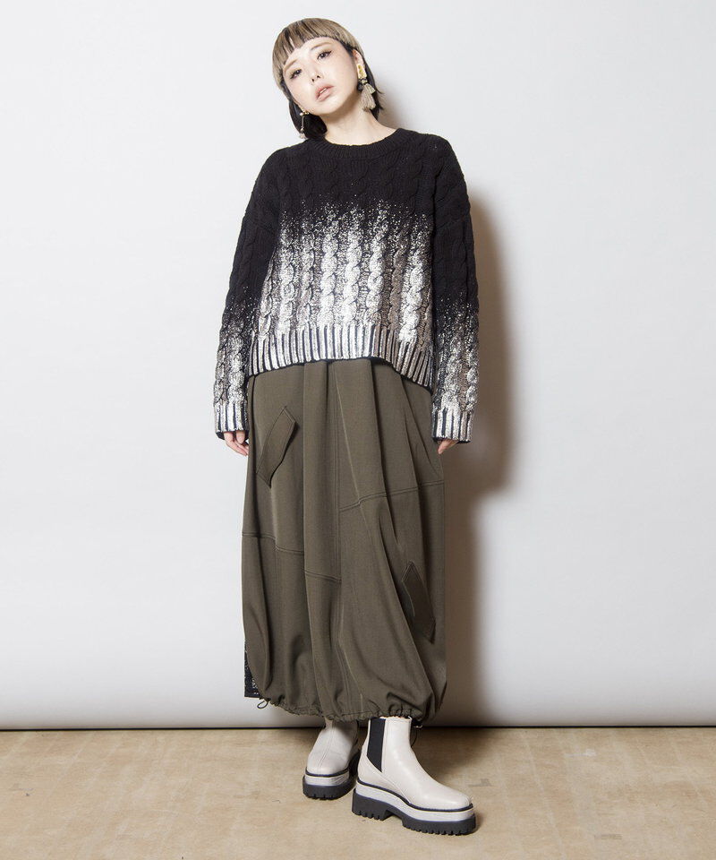  「グラデーションケーブルニットプルオーバー」|ニット・セーター|