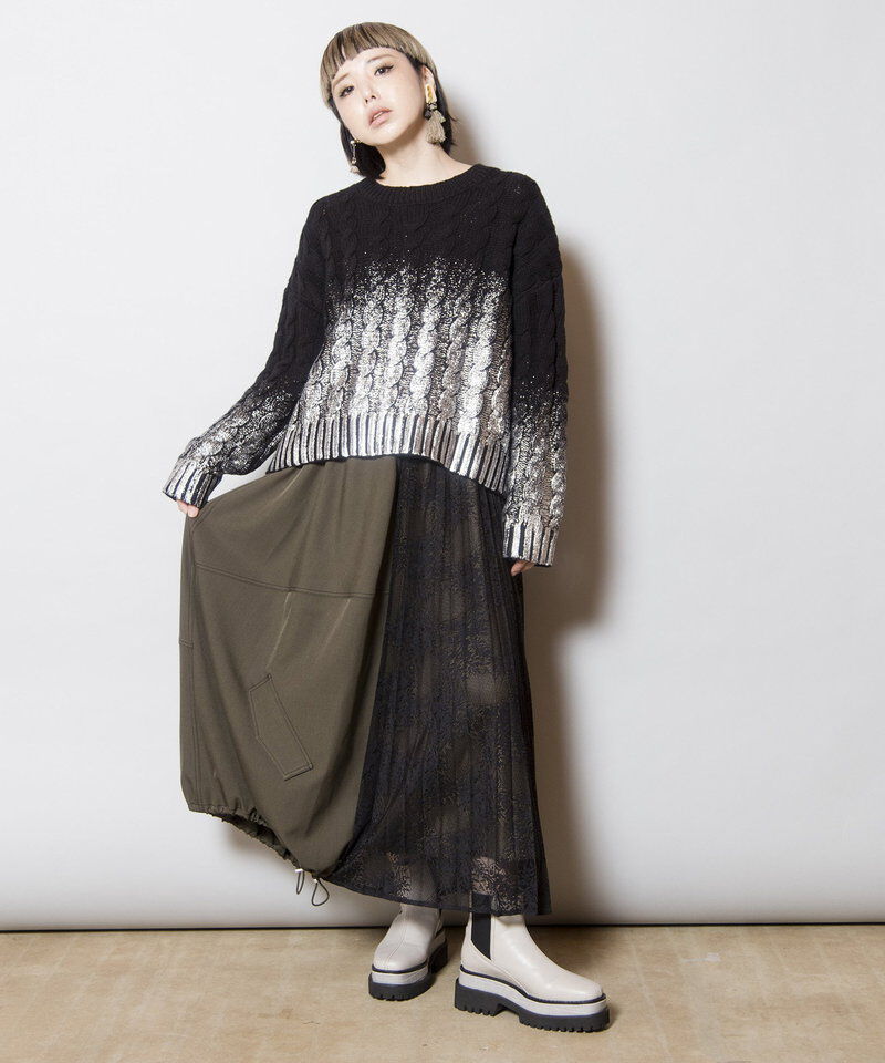  「グラデーションケーブルニットプルオーバー」|ニット・セーター|