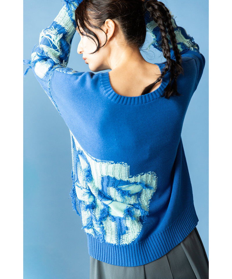  「2WAYフリンジニットプルオーバー」|ニット・セーター|