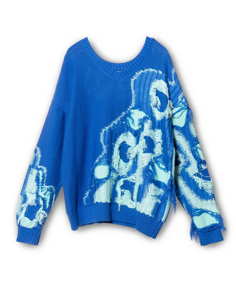  「2WAYフリンジニットプルオーバー」|ニット・セーター|