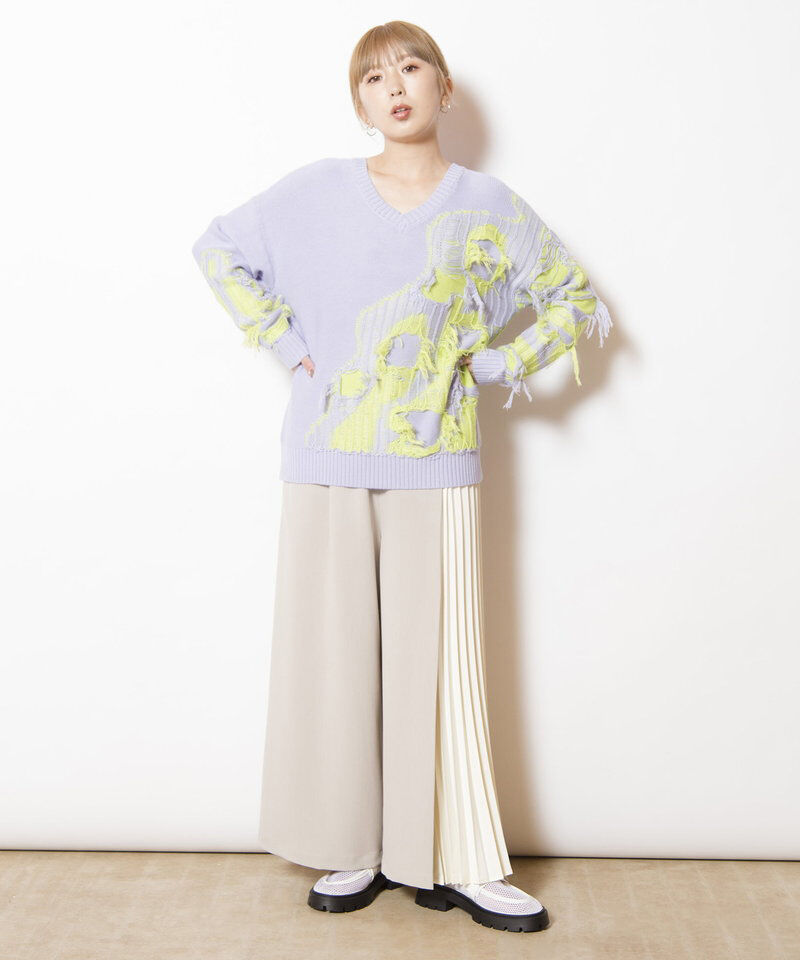  「2WAYフリンジニットプルオーバー」|ニット・セーター|