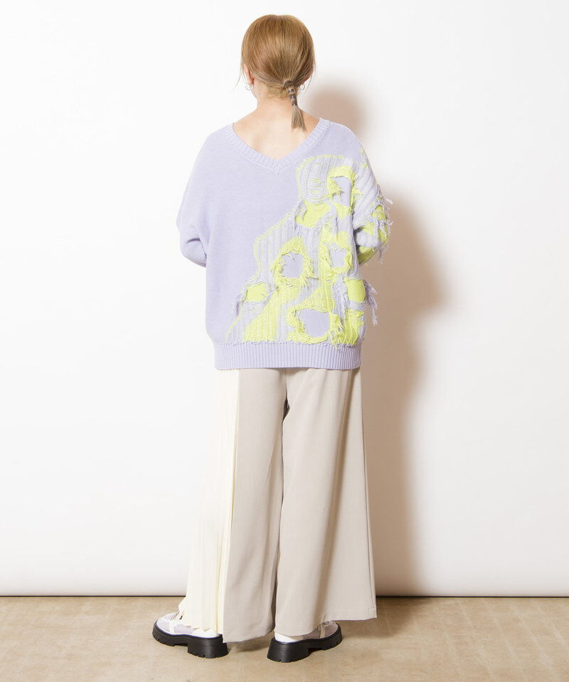  「2WAYフリンジニットプルオーバー」|ニット・セーター|