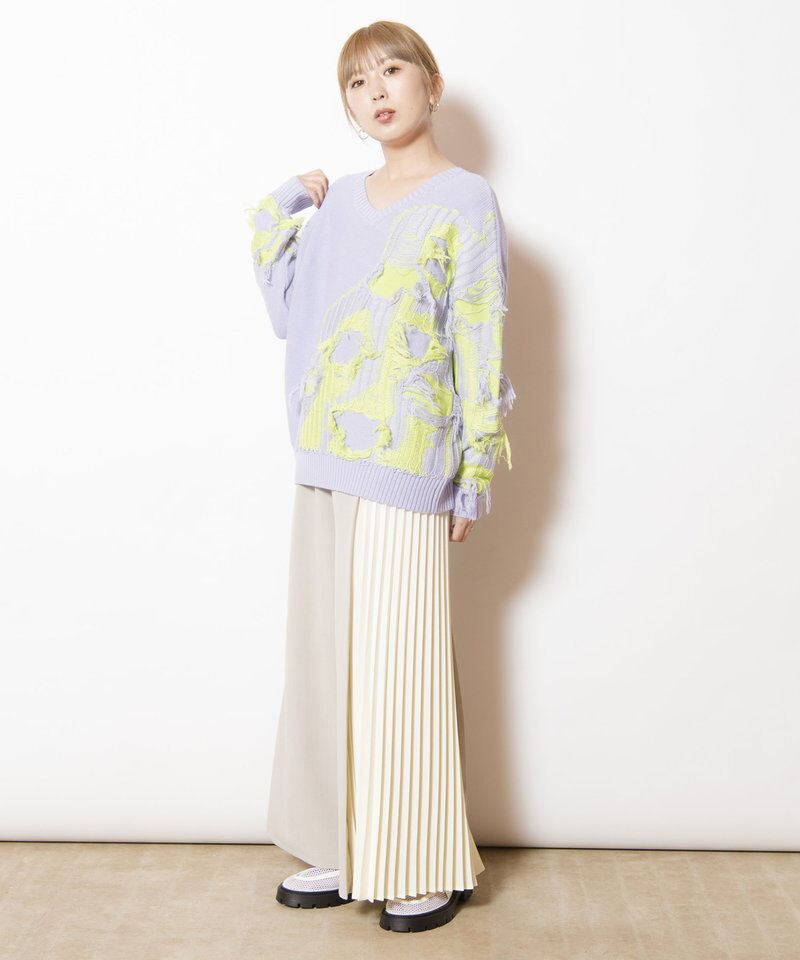  「2WAYフリンジニットプルオーバー」|ニット・セーター|