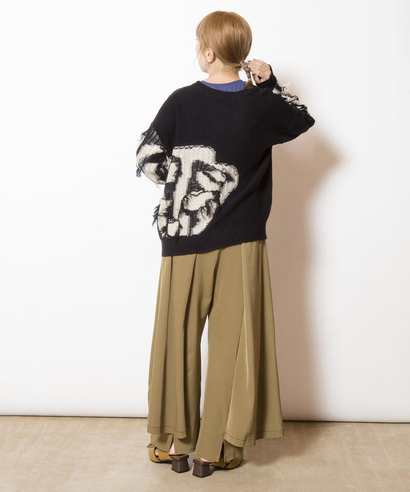  「2WAYフリンジニットプルオーバー」|ニット・セーター|