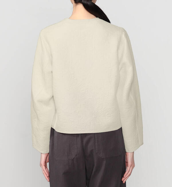 ORCIVAL「ORCIVAL | コットンポリジャカード ラウンドネックジャケット WOMEN」|ノーカラージャケット|