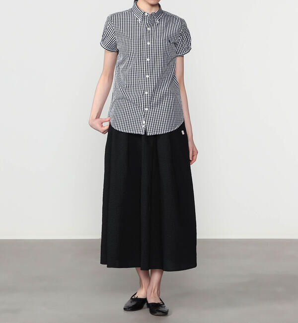 GYMPHLEX「Gymphlex | コットン フレンチスリーブシャツ GINGHAM WOMEN」|シャツ・ブラウス|