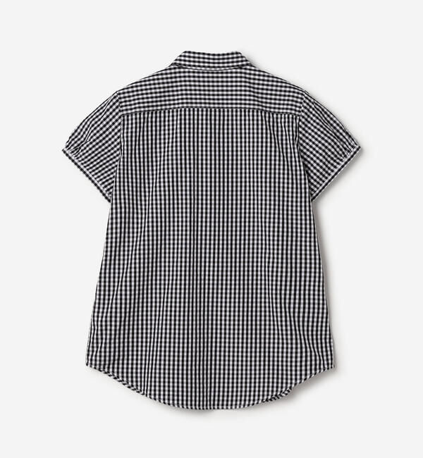 GYMPHLEX「Gymphlex | コットン フレンチスリーブシャツ GINGHAM WOMEN」|シャツ・ブラウス|