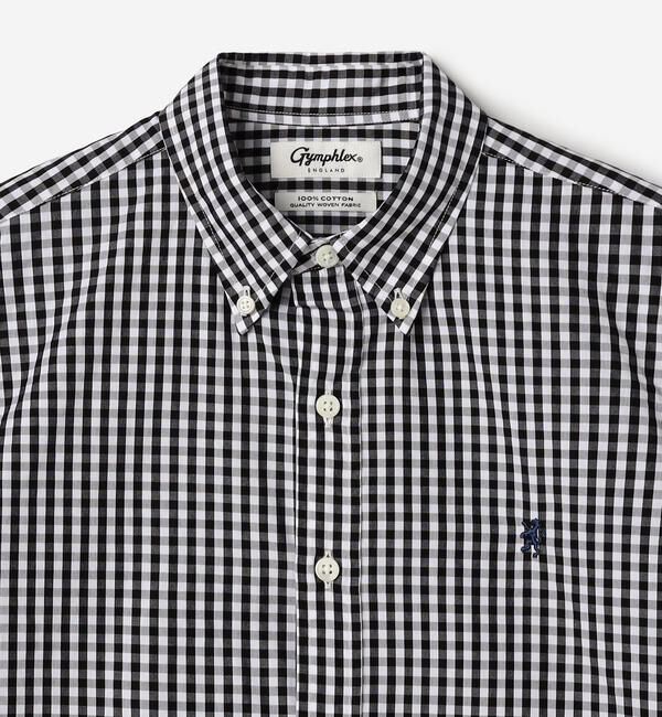 GYMPHLEX「Gymphlex | コットン フレンチスリーブシャツ GINGHAM WOMEN」|シャツ・ブラウス|