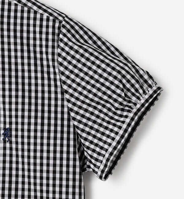 GYMPHLEX「Gymphlex | コットン フレンチスリーブシャツ GINGHAM WOMEN」|シャツ・ブラウス|