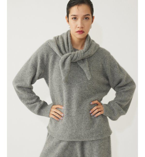 THE PAUSE「【THE PAUSE】ファーニットスカーフSET プルオーバー」|ニット・セーター|