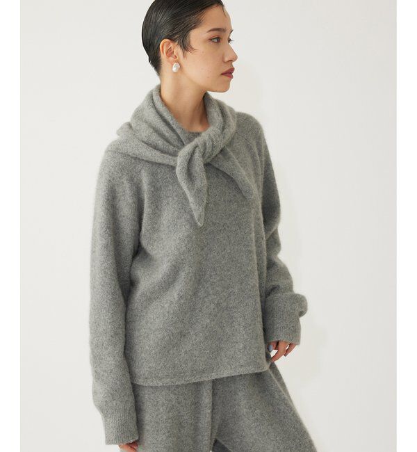 THE PAUSE「【THE PAUSE】ファーニットスカーフSET プルオーバー」|ニット・セーター|