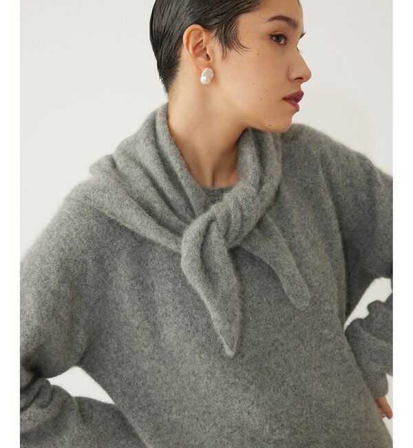 THE PAUSE「【THE PAUSE】ファーニットスカーフSET プルオーバー」|ニット・セーター|